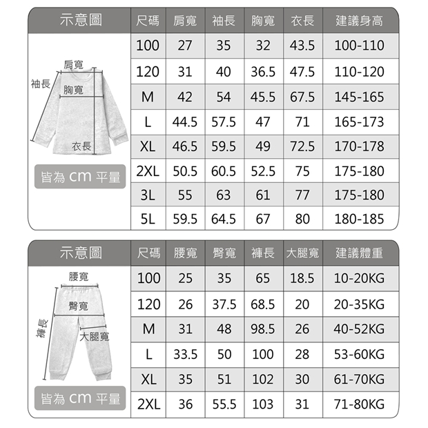 TR台製刷毛保暖居家睡衣/睡褲－商品資訊補充/注意事項